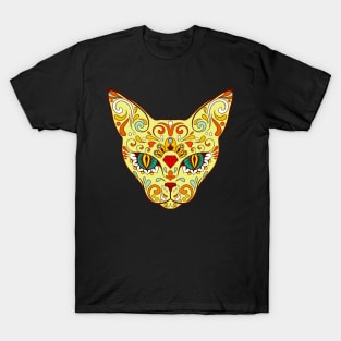 Calavera cat dark green T-Shirt